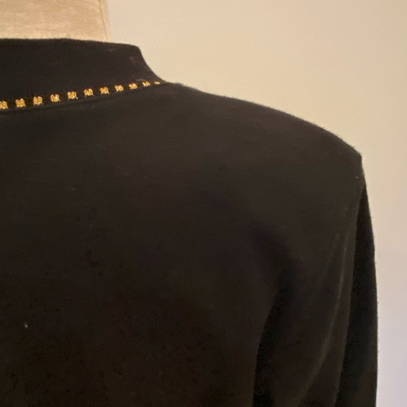 Cathy Daniels Womens Classic  Black Cardigan w Gold Buttons & Detailing / Size S - Picture 7 of 13